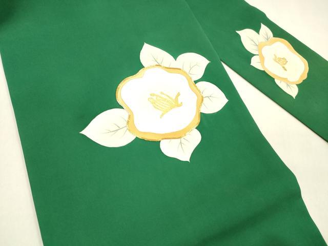 平和屋着物●塩瀬 九寸名古屋帯 手描き 駒刺繍 草花文 金彩 正絹 逸品 DAAZ4293cm