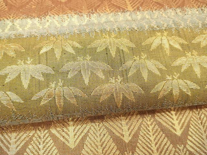 平和屋着物●六通柄袋帯 松葉花文 金糸 正絹 逸品 DAAZ4337cm