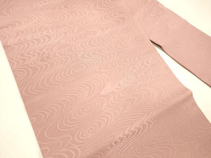 平和屋着物●全通柄九寸名古屋帯 流水地紋 紅梅色 正絹 逸品 DAAZ4363cm