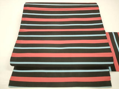 平和屋着物●綴れ　九寸名古屋帯　横段文　正絹　逸品　DAAZ4365cm