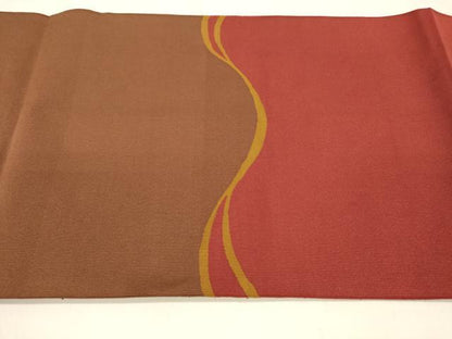 平和屋着物●爪掻き本綴れ 八寸名古屋帯 流水文 正絹 逸品 DAAZ4382cm