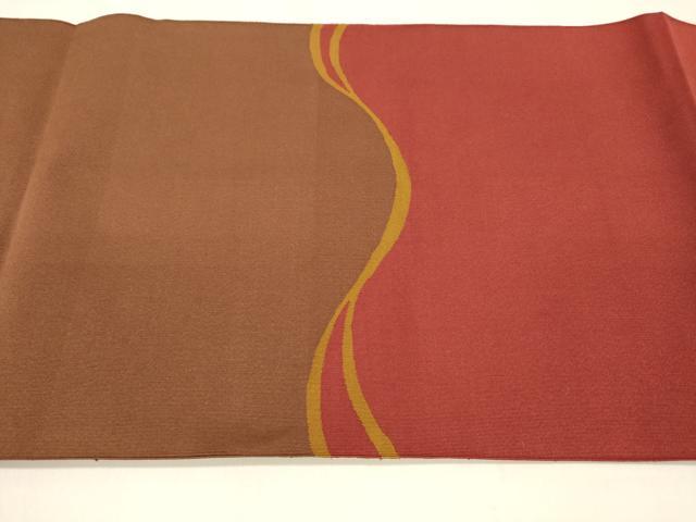平和屋着物●爪掻き本綴れ 八寸名古屋帯 流水文 正絹 逸品 DAAZ4382cm