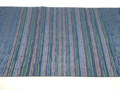 平和屋着物●六通柄袋帯　ふくれ織　横段文　金糸　正絹　逸品　DAAZ4409cm