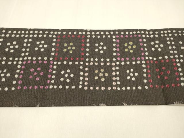 平和屋着物▽西陣 弥栄織物謹製 スリーシーズン 春夏秋 九寸名古屋帯 舞花文 金糸 証紙付き 正絹 逸品 DAAZ4416cm