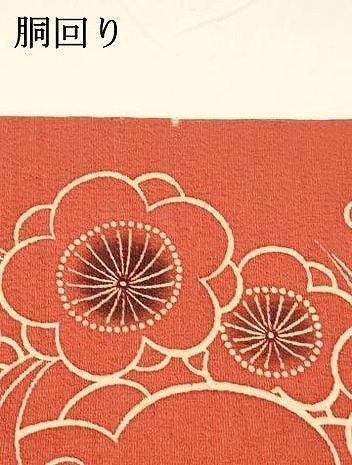 平和屋着物●九寸名古屋帯 型染 枝花文 鬼しぼ縮緬 正絹 逸品 DAAZ4424cm