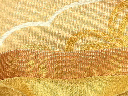 平和屋着物▽スリーシーズン 春夏秋 全通柄袋帯 室町源 吉祥結び文 金銀糸 正絹 逸品 DAAZ4437cm