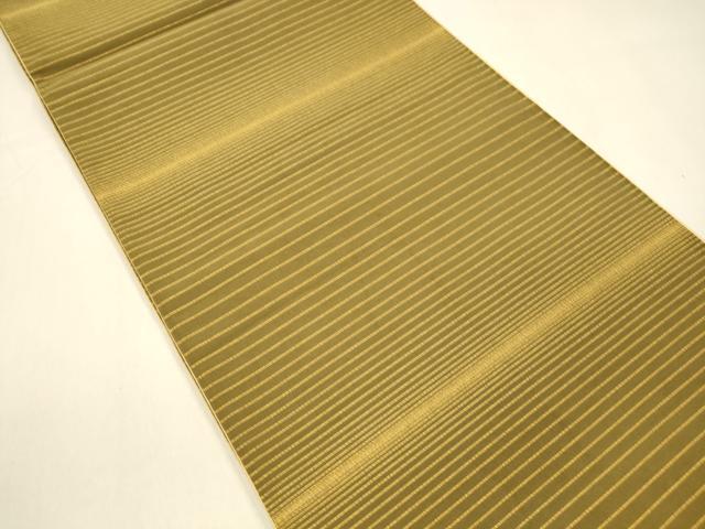 平和屋着物●全通柄袋帯 横段文 金糸 正絹 逸品 DAAZ4481cm