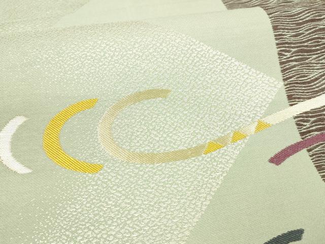 平和屋着物●六通柄袋帯 抽象文様 金銀糸 正絹 逸品 DAAZ4488cm