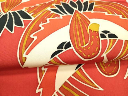 平和屋着物●塩瀬 全通柄袋帯 型染 飛鳥文 正絹 逸品 DAAZ4495cm
