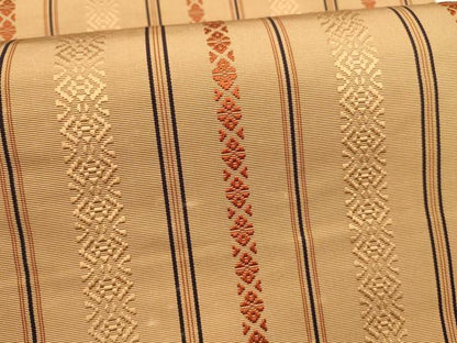 平和屋着物●本場筑前博多織 八寸名古屋帯 献上 江戸茶色 正絹 逸品 DAAZ4501cm