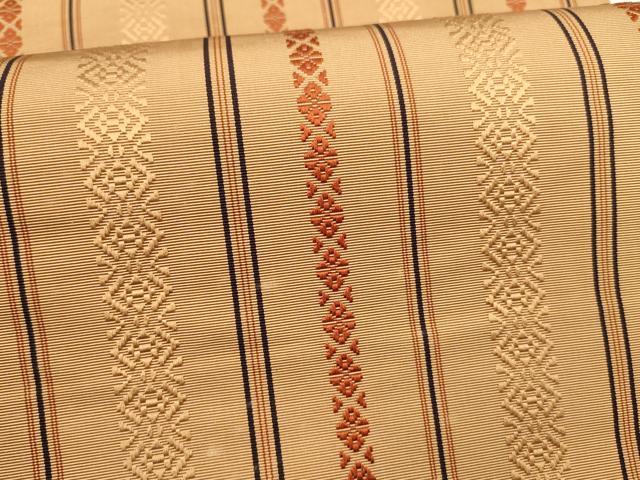 平和屋着物●本場筑前博多織 八寸名古屋帯 献上 江戸茶色 正絹 逸品 DAAZ4501cm