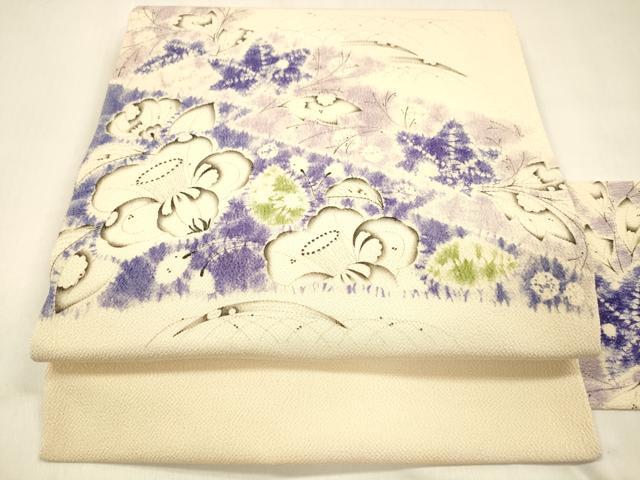 平和屋着物●日本工芸会正会員 絞りの小倉 辻が花の建亮 小倉建亮 九寸名古屋帯 辻が花 鬼しぼ縮緬 正絹 逸品 DAAZ4504cm