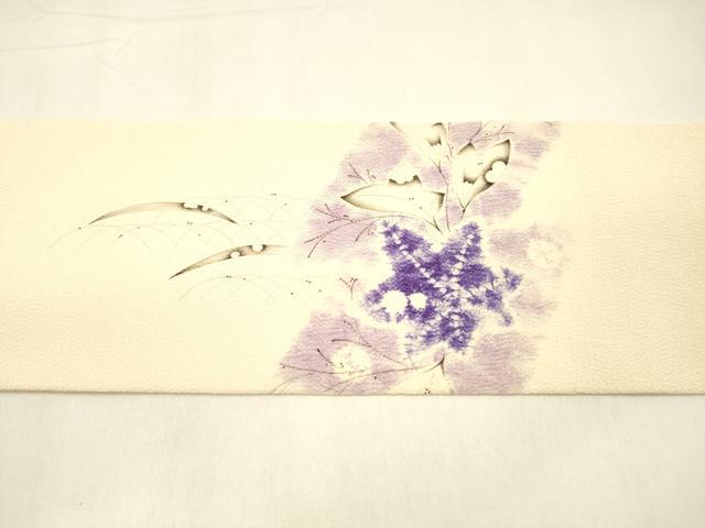 平和屋着物●日本工芸会正会員 絞りの小倉 辻が花の建亮 小倉建亮 九寸名古屋帯 辻が花 鬼しぼ縮緬 正絹 逸品 DAAZ4504cm