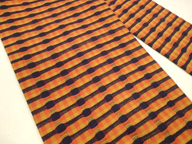 平和屋着物●全通柄名古屋帯 眼鏡織 抽象文様 綿 逸品 DAAZ4507cm