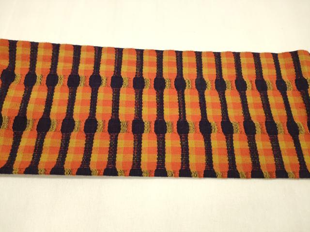 平和屋着物●全通柄名古屋帯 眼鏡織 抽象文様 綿 逸品 DAAZ4507cm