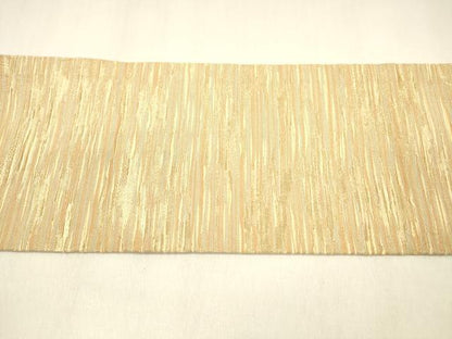 平和屋着物●九寸名古屋帯　紬地　霞文　金糸　正絹　逸品　DAAZ4512cm