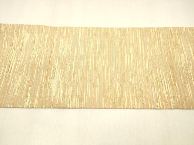平和屋着物●九寸名古屋帯　紬地　霞文　金糸　正絹　逸品　DAAZ4512cm