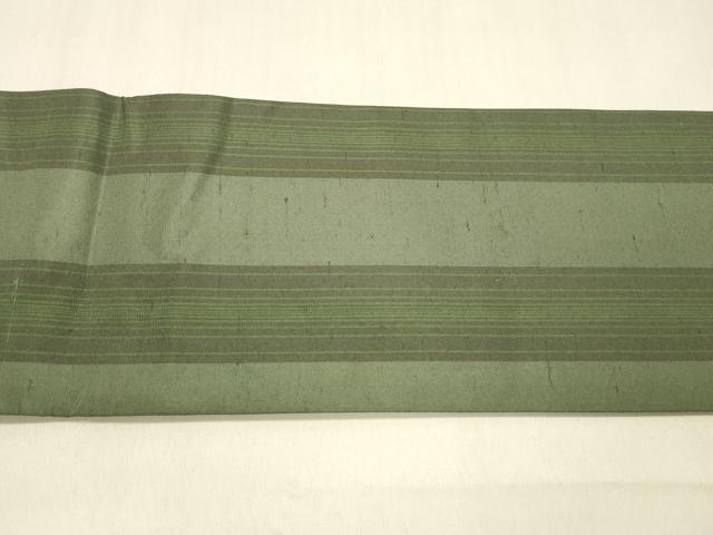 平和屋着物●つけ帯　紬地　間道　正絹　逸品　DAAZ4515cm