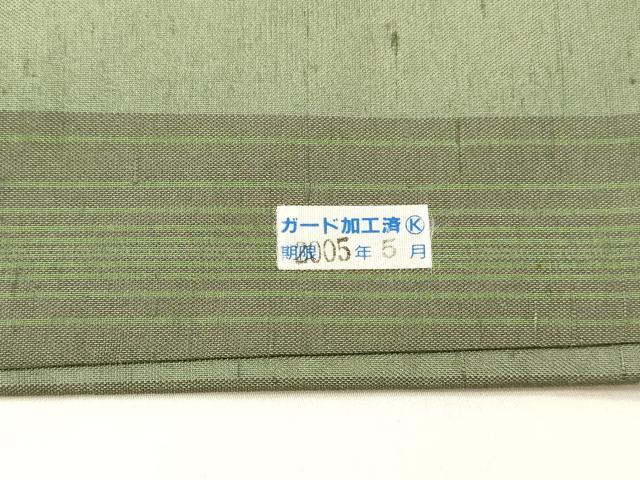平和屋着物●つけ帯　紬地　間道　正絹　逸品　DAAZ4515cm