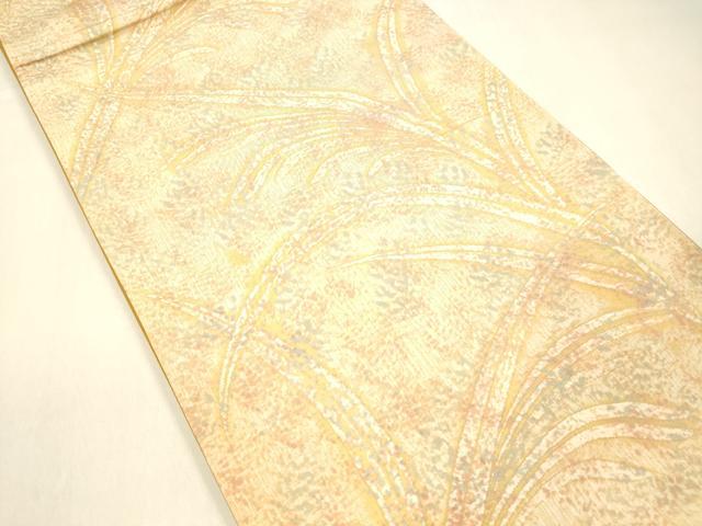 平和屋着物●六通柄袋帯 草葉文 正絹 逸品 DAAZ4517cm