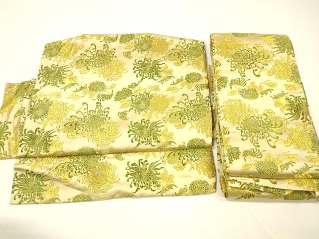 平和屋着物●アンティーク 大正ロマン つけ帯 乱菊 金糸 正絹 逸品 DAAZ4519cm