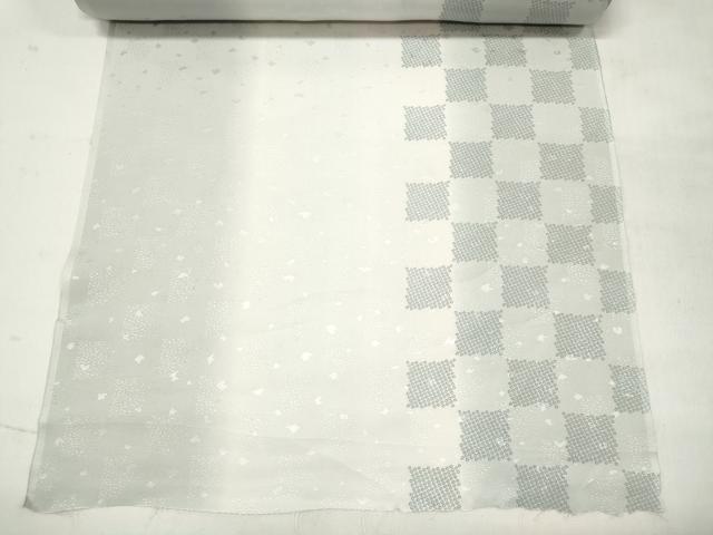 平和屋着物●長襦袢　反物　着尺　市松間道　暈し染め　逸品　未使用　DAAZ4522we