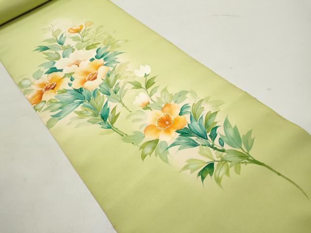 平和屋着物▼付下げ 反物 着尺 手描き 草花文 暈し染め 逸品 未使用 DAAZ4860we