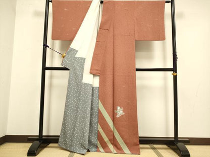 平和屋着物●友禅作家の巨匠 浅井青仁 訪問着 童子草花文 金彩 正絹 逸品 DAAZ5005du