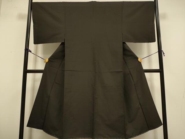 平和屋着物●男性 紬 濃い焦茶色 正絹 逸品 未使用 DAAZ5030du