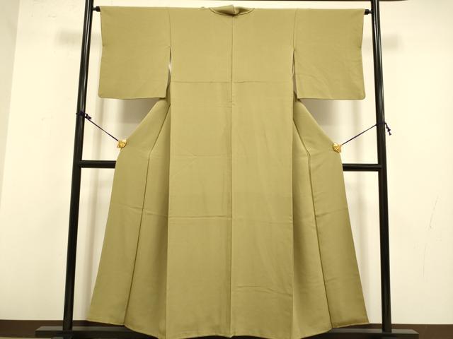 平和屋着物●上質な色無地　榛色　正絹　逸品　DAAZ5032du