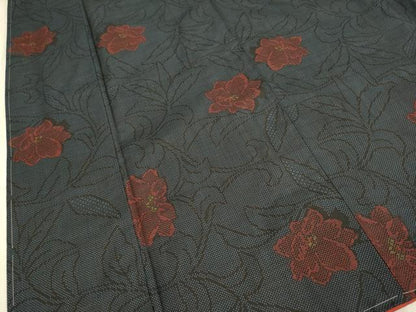 平和屋着物●本場大島紬 7マルキ 草花文 正絹 逸品 未使用 DAAZ5035du