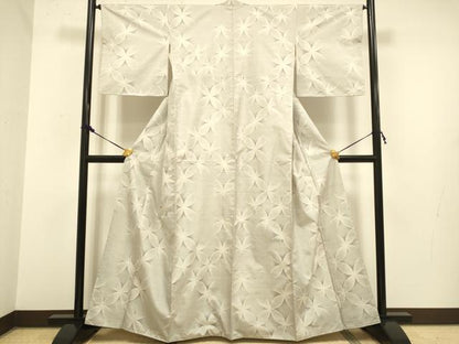 平和屋着物●本場大島紬　白大島　七宝文　正絹　逸品　DAAZ5043du