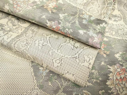 平和屋着物●本場大島紬　白大島　総絣　7マルキ　切嵌更紗花文　正絹　逸品　DAAZ5048du