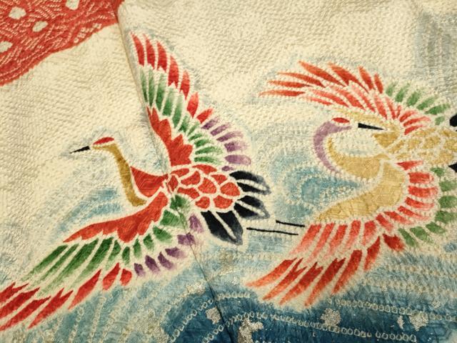 平和屋着物○豪華振袖 総絞り 飛鶴花松文 金彩 正絹 逸品 DAAZ5051du