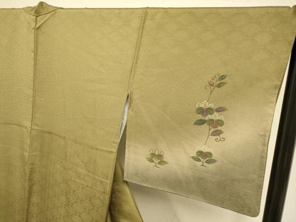 平和屋着物●訪問着 刺繍 花鳥文 暈し染め 金彩 正絹 逸品 DAAZ5063du