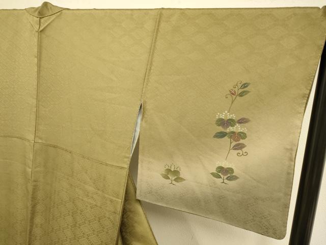 平和屋着物●訪問着 刺繍 花鳥文 暈し染め 金彩 正絹 逸品 DAAZ5063du