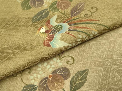 平和屋着物●訪問着 刺繍 花鳥文 暈し染め 金彩 正絹 逸品 DAAZ5063du