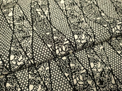 平和屋着物●上質な小紋 型染 幾何学花鳥文 正絹 逸品 DAAZ5077du