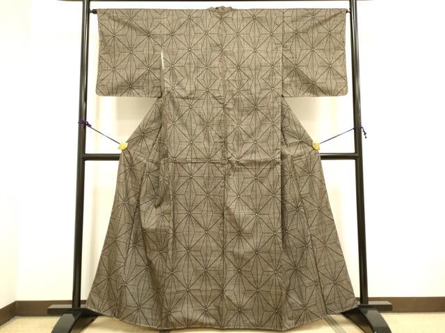 平和屋着物●本場大島紬 7マルキ 麻の葉文様 正絹 逸品 未使用 DAAZ5094du