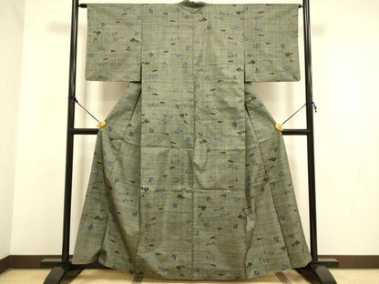 平和屋着物●本場大島紬 7マルキ 立波文 正絹 逸品 DAAZ5100du