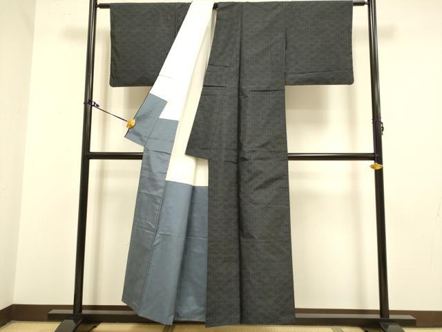 平和屋着物●本場大島紬 麻の葉文様 正絹 逸品 DAAZ5102du