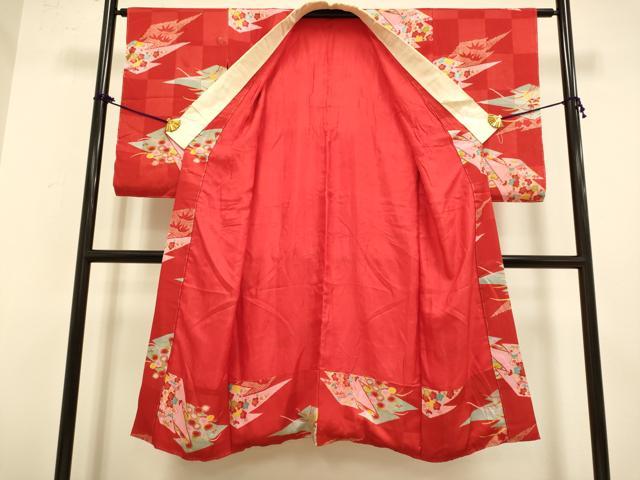平和屋着物○アンティーク 大正ロマン 長襦袢 袷 松皮菱花文 正絹 逸品