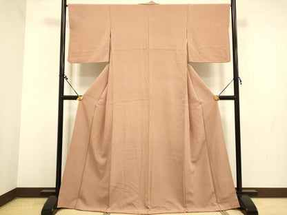 平和屋着物●上質な色無地　遠州茶色　正絹　逸品　DAAZ5115du