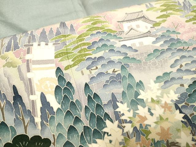 平和屋着物●十日町友禅作家　岡村蒼風　色留袖　風景花文　暈し染め　やまと謹製　正絹　逸品　DAAZ5122du