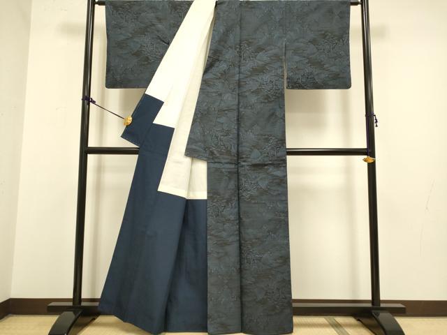 平和屋着物●本場大島紬　7マルキ　風景文　正絹　逸品　DAAZ5125du