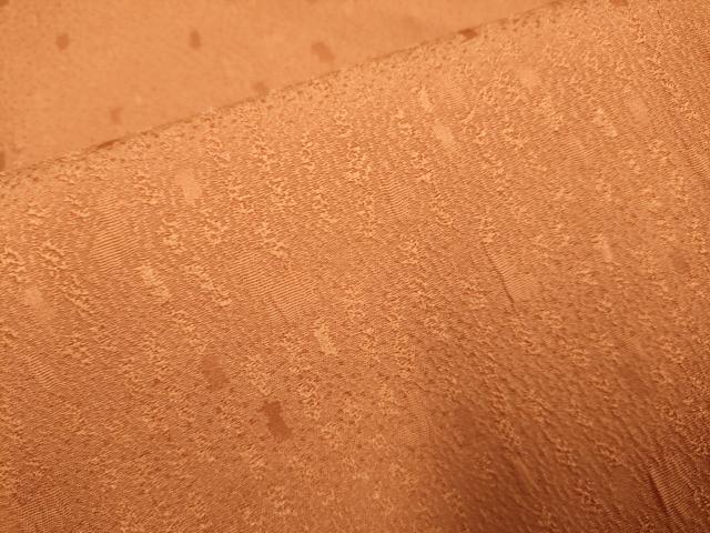平和屋着物●上質な色無地　箔散らし地紋　柿茶色　正絹　逸品　DAAZ5127du