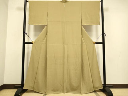 平和屋着物●上質な色無地 榛色 正絹 逸品 DAAZ5128du