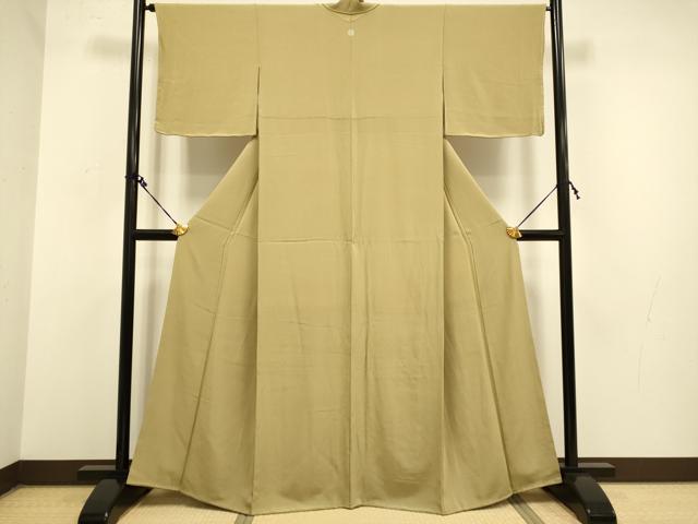 平和屋着物●上質な色無地 榛色 正絹 逸品 DAAZ5128du