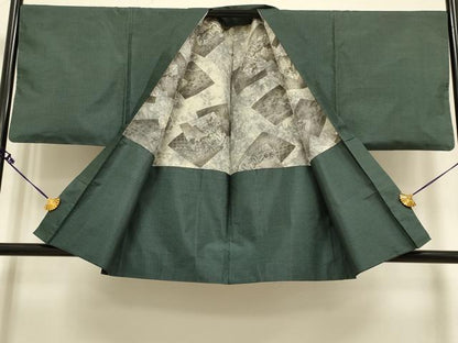 平和屋着物●男性　本場大島紬　アンサンブル　80亀甲　総詰め　正絹　逸品　DAAZ5136du