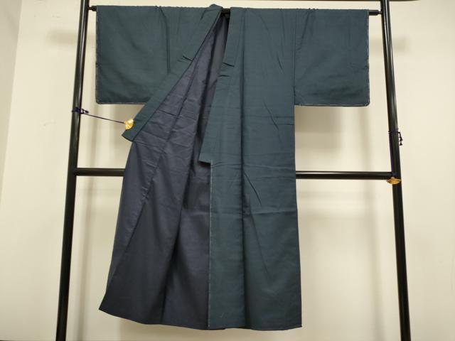 平和屋着物○男性 紬 アンサンブル 100亀甲 総詰め 正絹 逸品 未使用